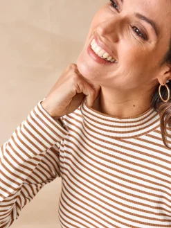 Femme Daxon Tee-shirt maille côtelée manches longues