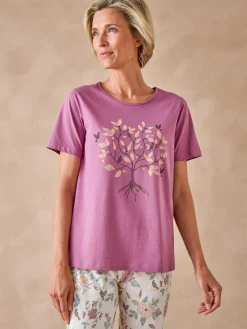 Daxon Tee-shirt manches courtes maille coton