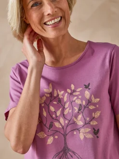 Daxon Tee-shirt manches courtes maille coton