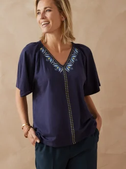 Femme Daxon Tee-shirt manches courtes papillon