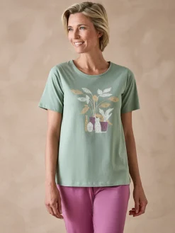 Daxon Tee-shirt manches courtes maille coton