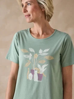 Daxon Tee-shirt manches courtes maille coton