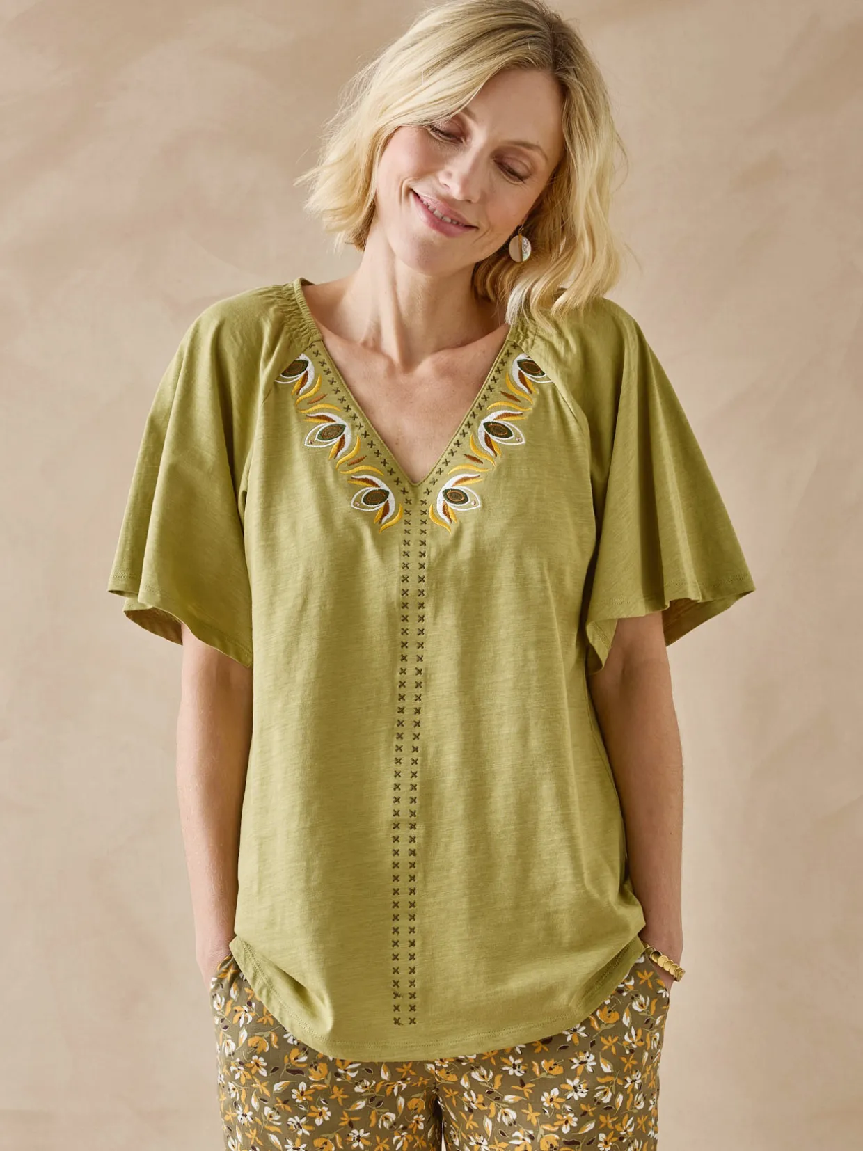 Femme Daxon Tee-shirt manches courtes papillon