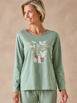 Daxon Tee-shirt manches longues maille coton