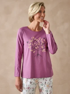 Daxon Tee-shirt manches longues maille coton