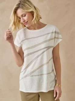 Femme Daxon Tee-shirt manches T détails strass