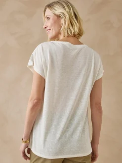 Femme Daxon Tee-shirt manches T détails strass