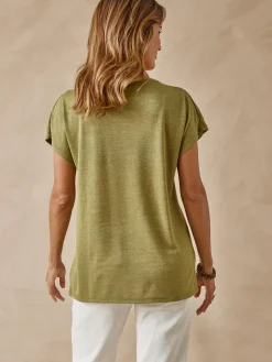 Femme Daxon Tee-shirt manches T détails strass