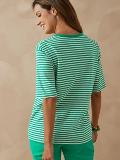 Femme Daxon Tee-shirt marinière avec lin