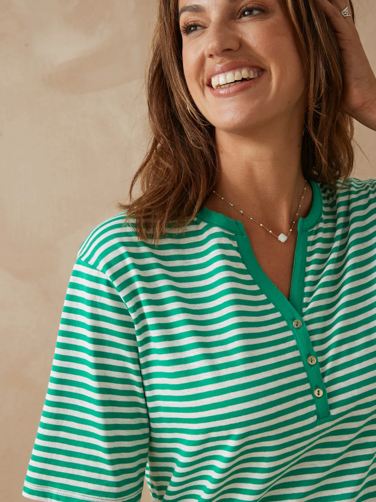 Femme Daxon Tee-shirt marinière avec lin