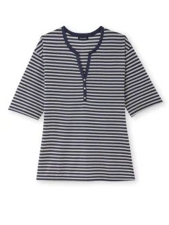 Femme Daxon Tee-shirt marinière avec lin
