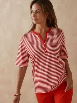 Femme Daxon Tee-shirt marinière avec lin