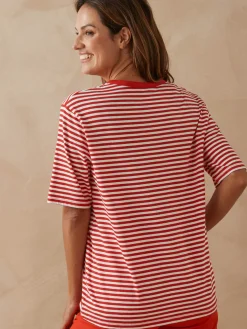 Femme Daxon Tee-shirt marinière avec lin