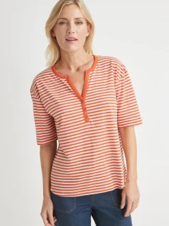 Femme Daxon Tee-shirt marinière avec lin