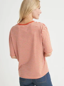 Femme Daxon Tee-shirt marinière avec lin