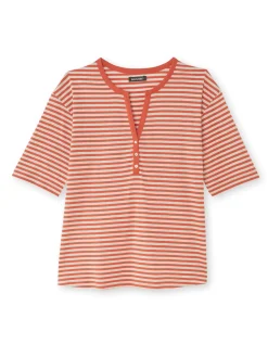 Femme Daxon Tee-shirt marinière avec lin