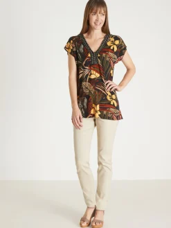 Femme Daxon Tee-shirt perles fantaisie maille fluide