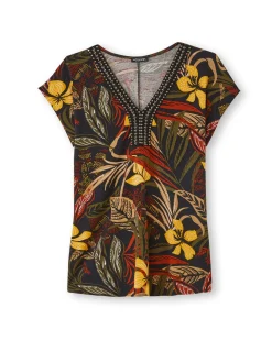 Femme Daxon Tee-shirt perles fantaisie maille fluide