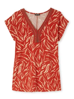 Femme Daxon Tee-shirt perles fantaisie maille fluide