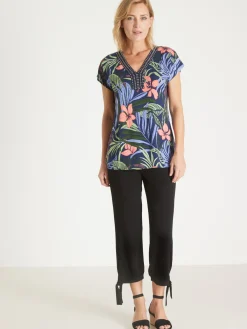 Femme Daxon Tee-shirt perles fantaisie maille fluide