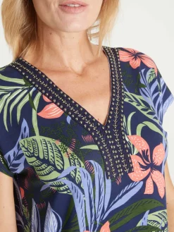 Femme Daxon Tee-shirt perles fantaisie maille fluide