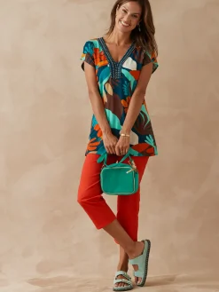 Femme Daxon Tee-shirt perles fantaisie maille fluide