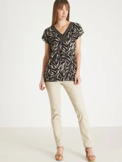 Femme Daxon Tee-shirt perles fantaisie maille fluide