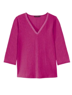 Femme Daxon Tee-shirt V galon fantaisie