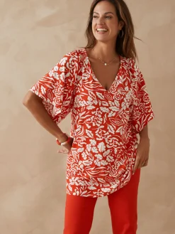 Femme Daxon Tee-shirt V smocks au dos