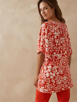 Femme Daxon Tee-shirt V smocks au dos