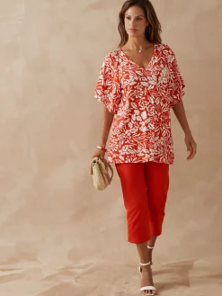 Femme Daxon Tee-shirt V smocks au dos