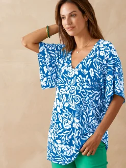 Femme Daxon Tee-shirt V smocks au dos