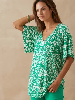 Femme Daxon Tee-shirt V smocks au dos