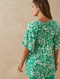 Femme Daxon Tee-shirt V smocks au dos