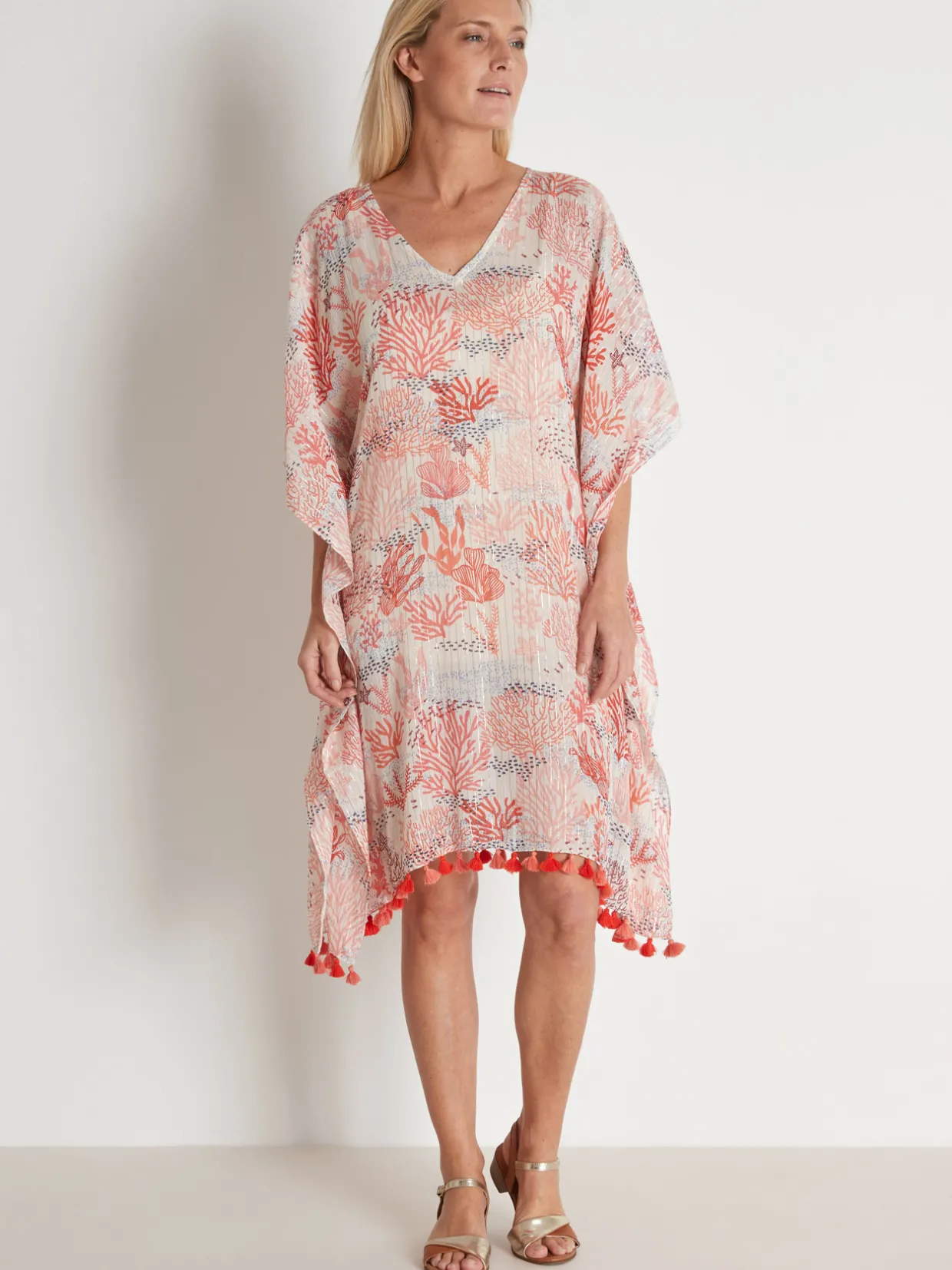 Femme Daxon Tunique ample en voile à pompons