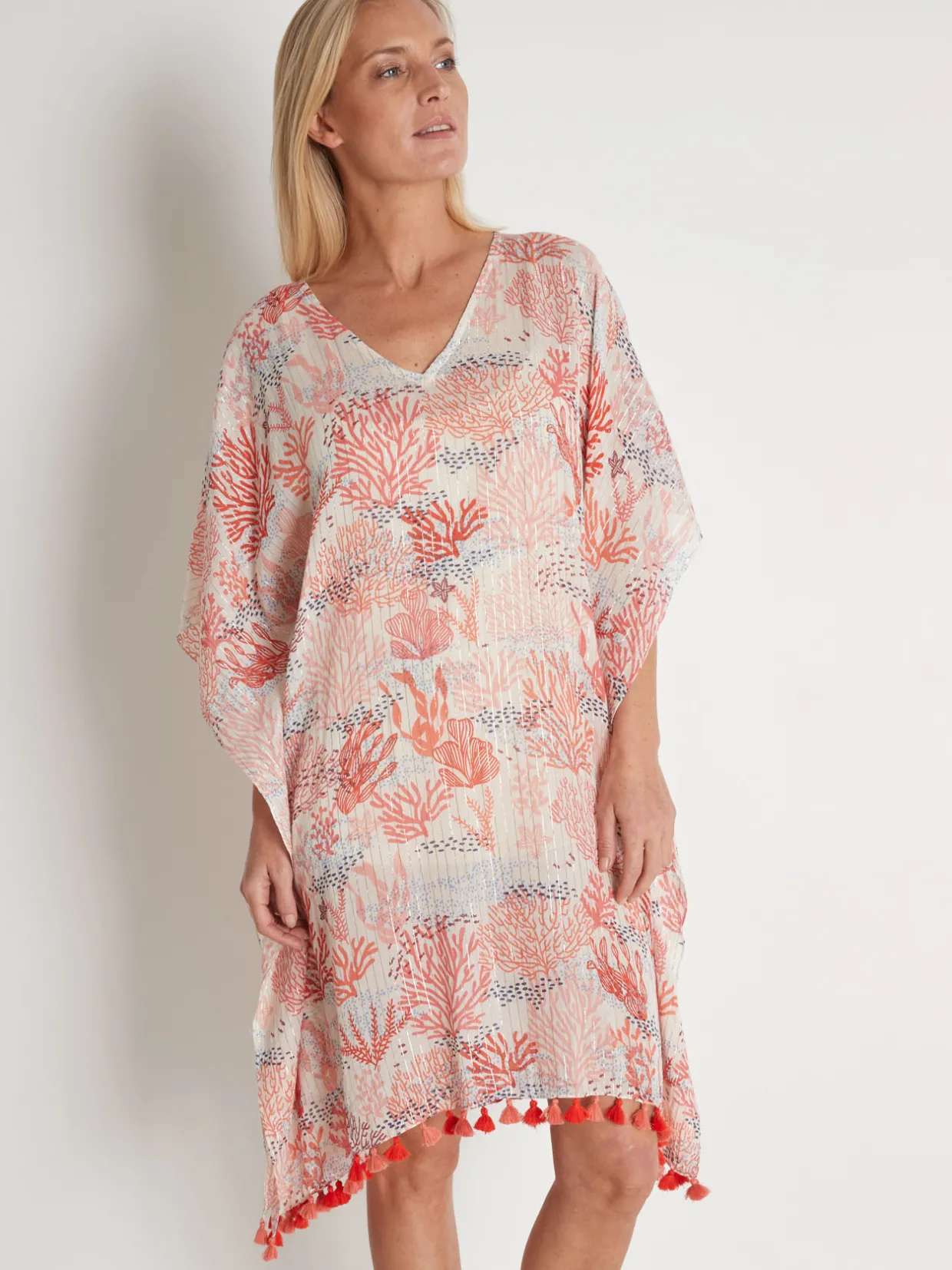 Femme Daxon Tunique ample en voile à pompons