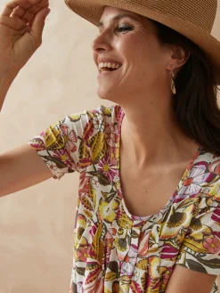 Femme Daxon Tunique en maille avec plis d'aisance