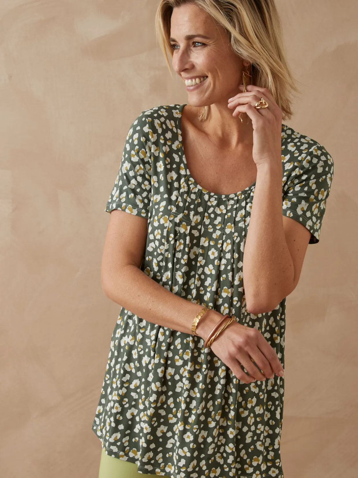 Femme Daxon Tunique en maille avec plis d'aisance