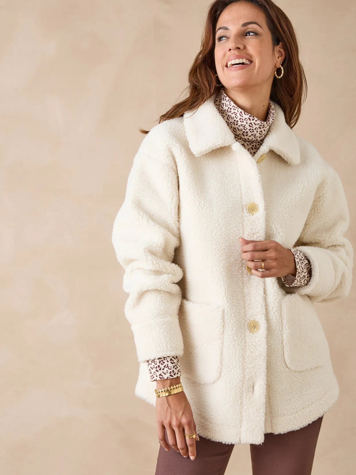 Femme Daxon Veste chaude en maille moutonnée