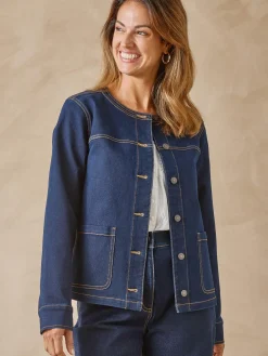 Femme Daxon Veste denim encolure ronde