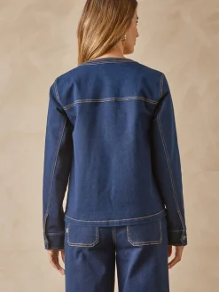 Femme Daxon Veste denim encolure ronde