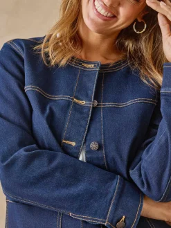 Femme Daxon Veste denim encolure ronde