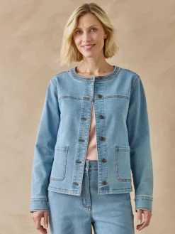 Femme Daxon Veste denim encolure ronde