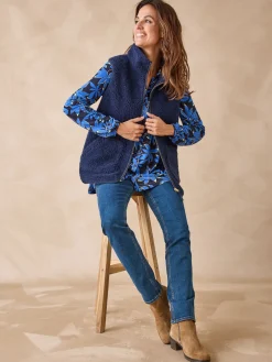 Femme Daxon Veste sans manches sherpa moumoute