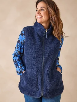 Femme Daxon Veste sans manches sherpa moumoute